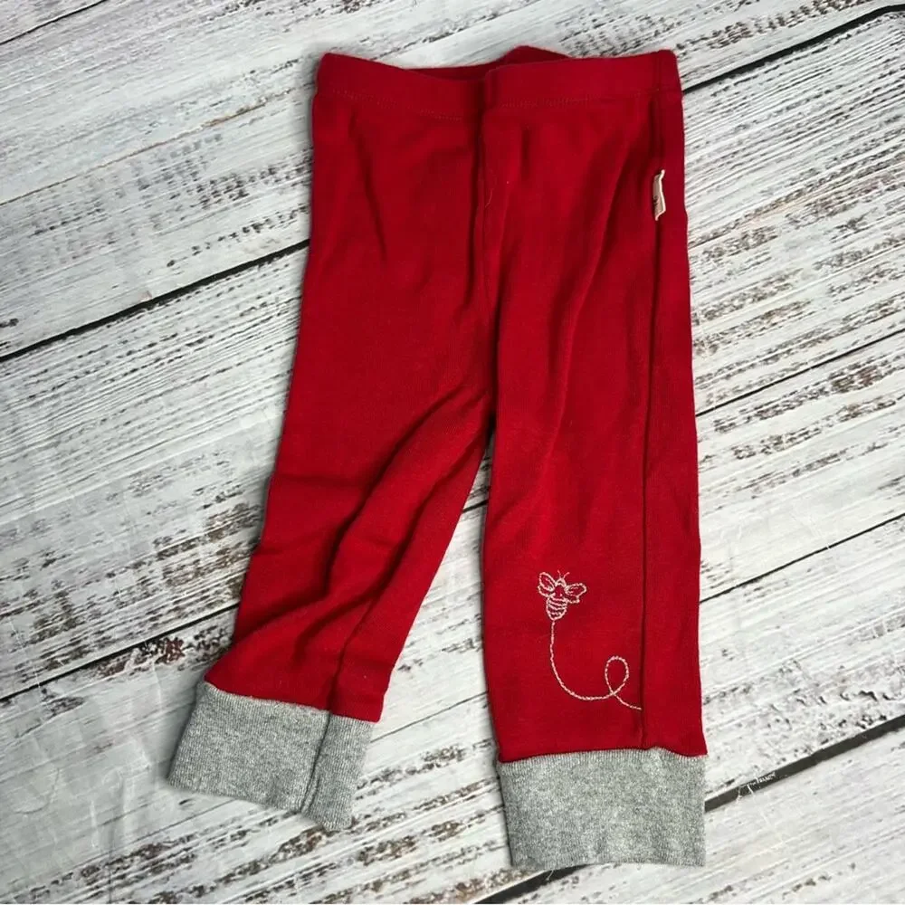 Burts Bees‎ 3-6 Months Christmas Candy Cane Bodysuit Pants Set Organic Cotton